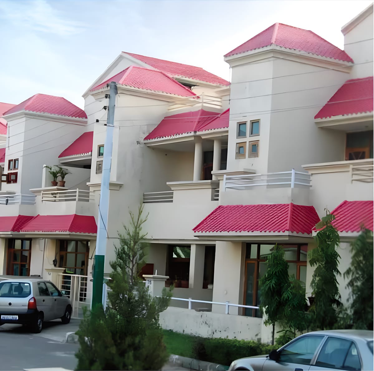 Houses with red-tiled roofs in Sector 127, Mohali